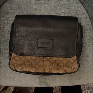 Coach Black and Brown Men's Messenger Bag